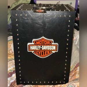 Harley-Davidson Black Trunk with Orange and White Shield Emblem